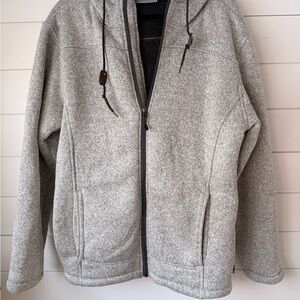 Rugged Elements Men's Gray Hooded Jacket Full Zip Mid-Length Size M